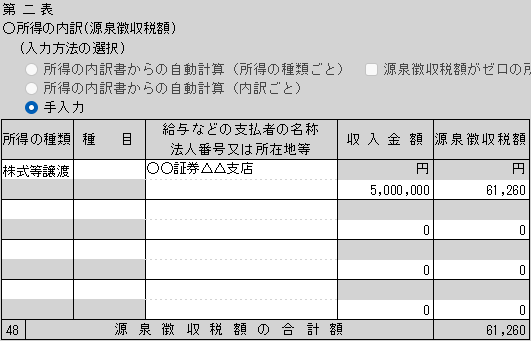 特定口座年間取引報告書の入力方法－「株の譲渡」編｜Q＆A｜税務会計